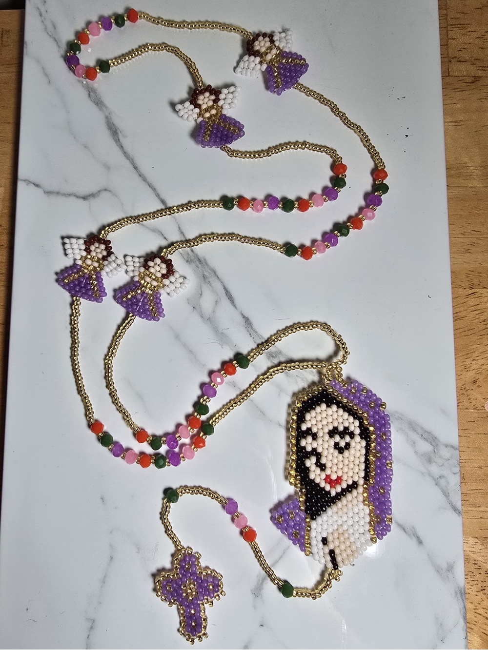 Huichol Beaded Necklace Rosary